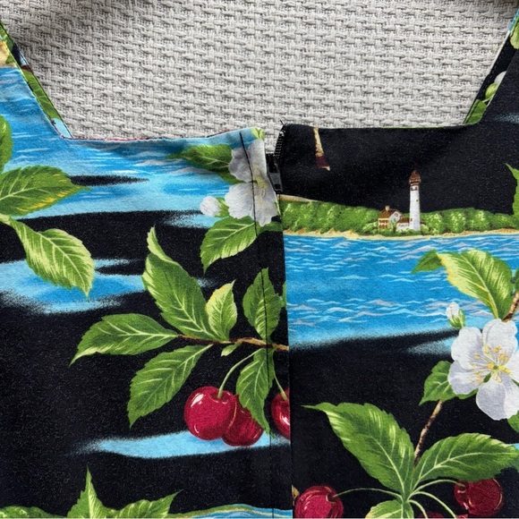 Vtg 80’s Cherry Republic Hawaiian Mini Dress Women Large-Tropical Beach Sundress - Picture 6 of 8